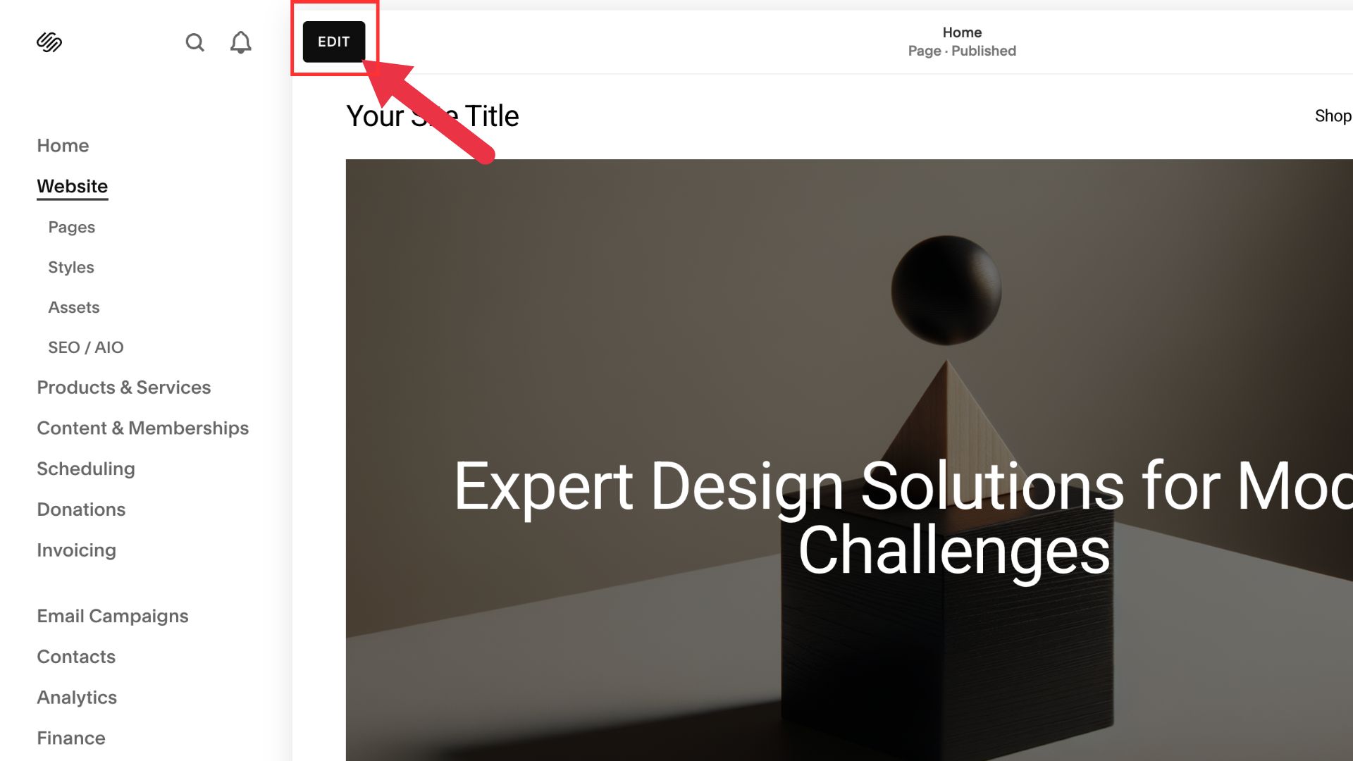 Squarespace Install Step 3