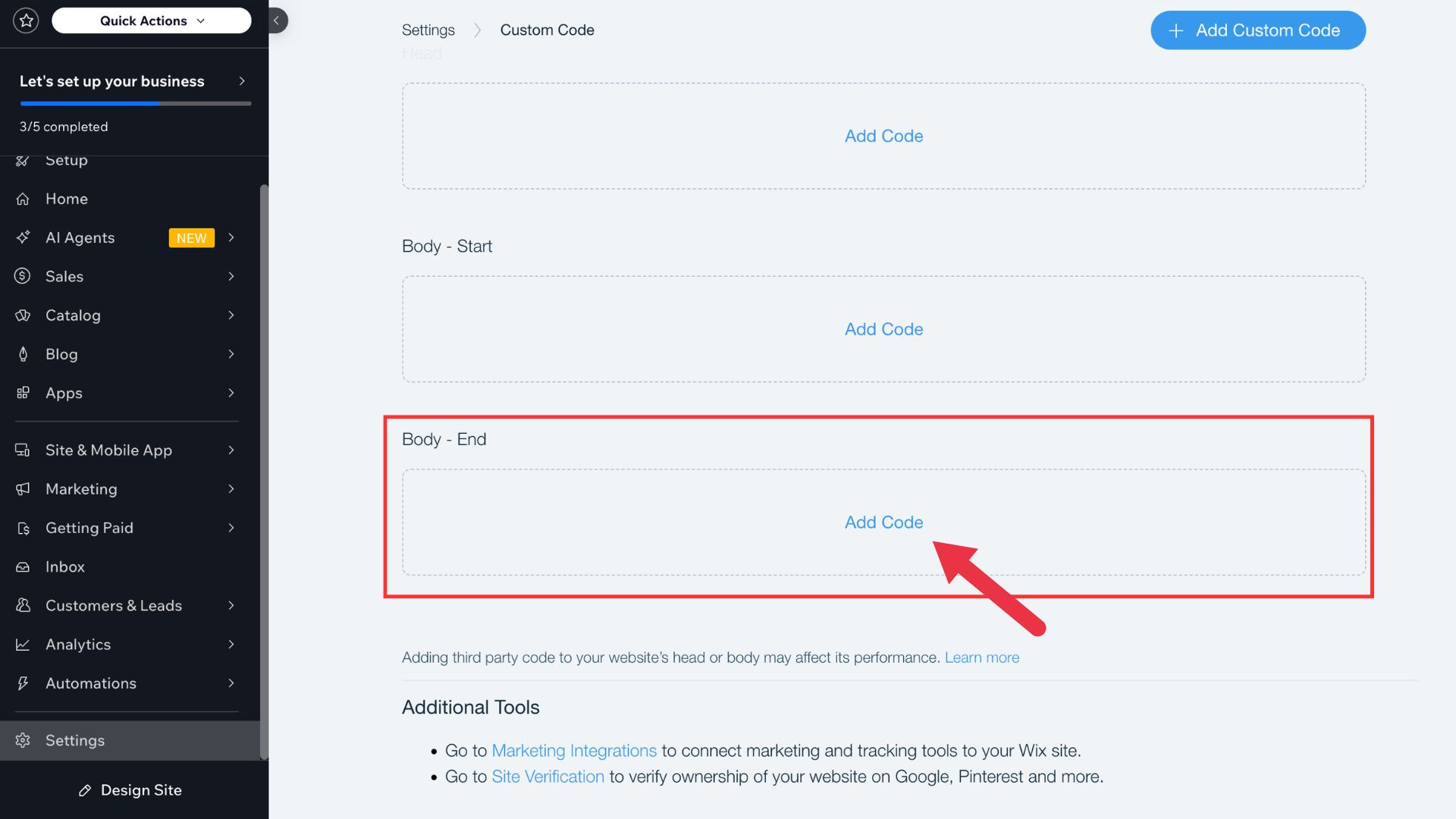 Wix Install Step 3